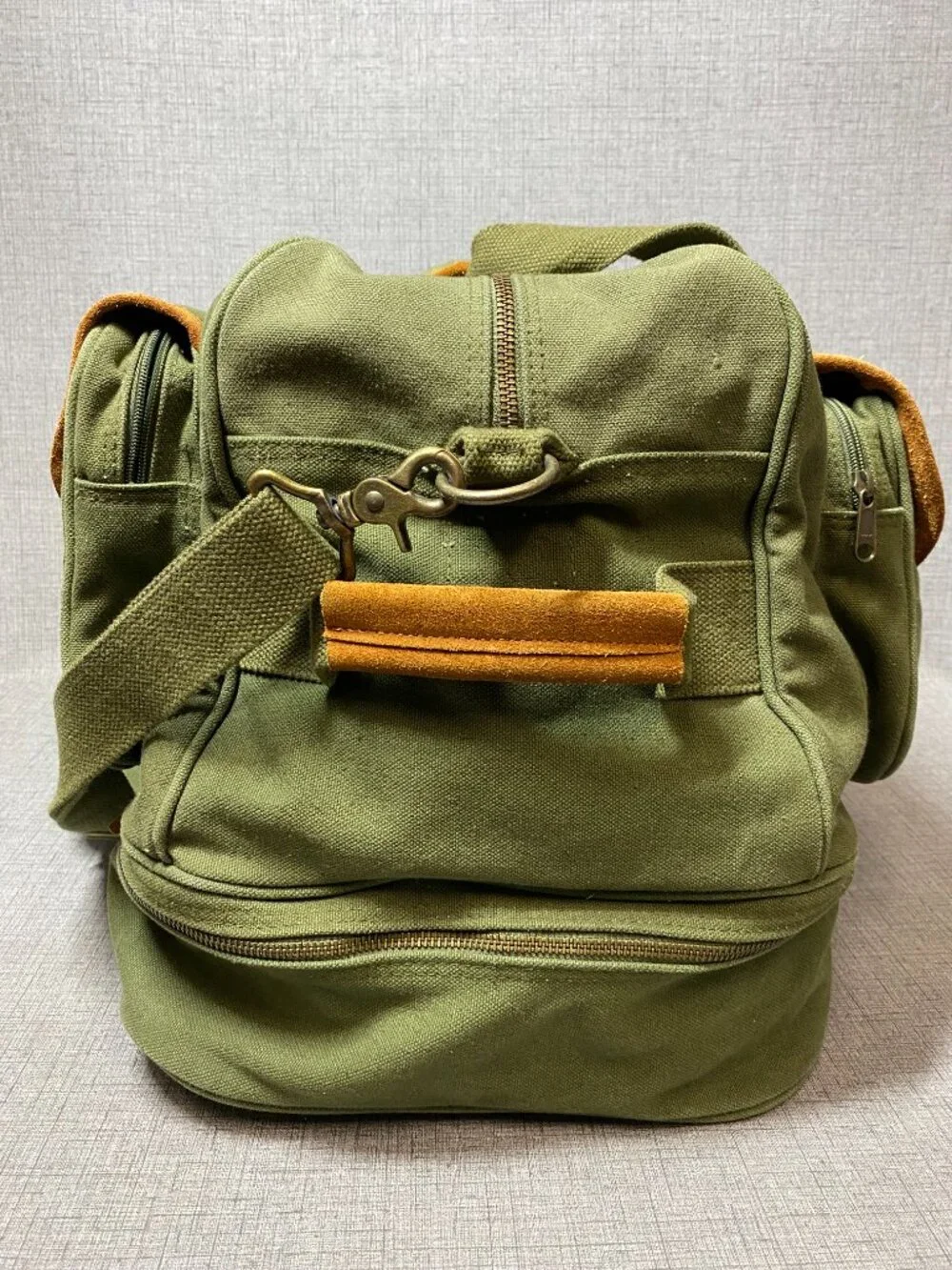 Vintage Eddie Bauer Duffle Bag for Travel Canvas Suede Duffel Bag Carry on Men